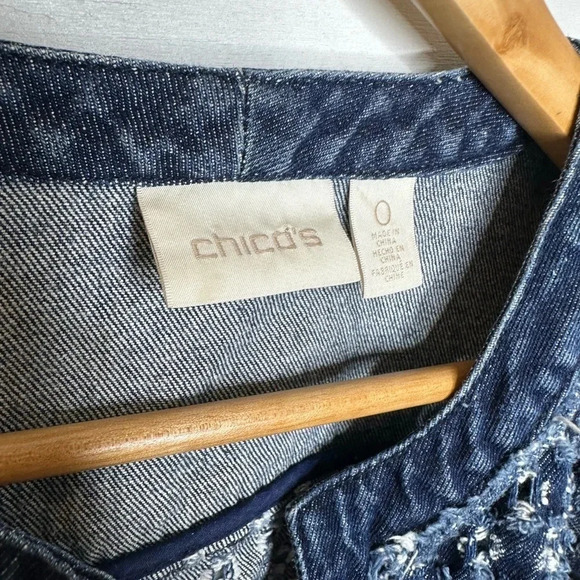 Chico’s Short Jean Jacket, Size 0 (6/8) - Picture 5 of 10